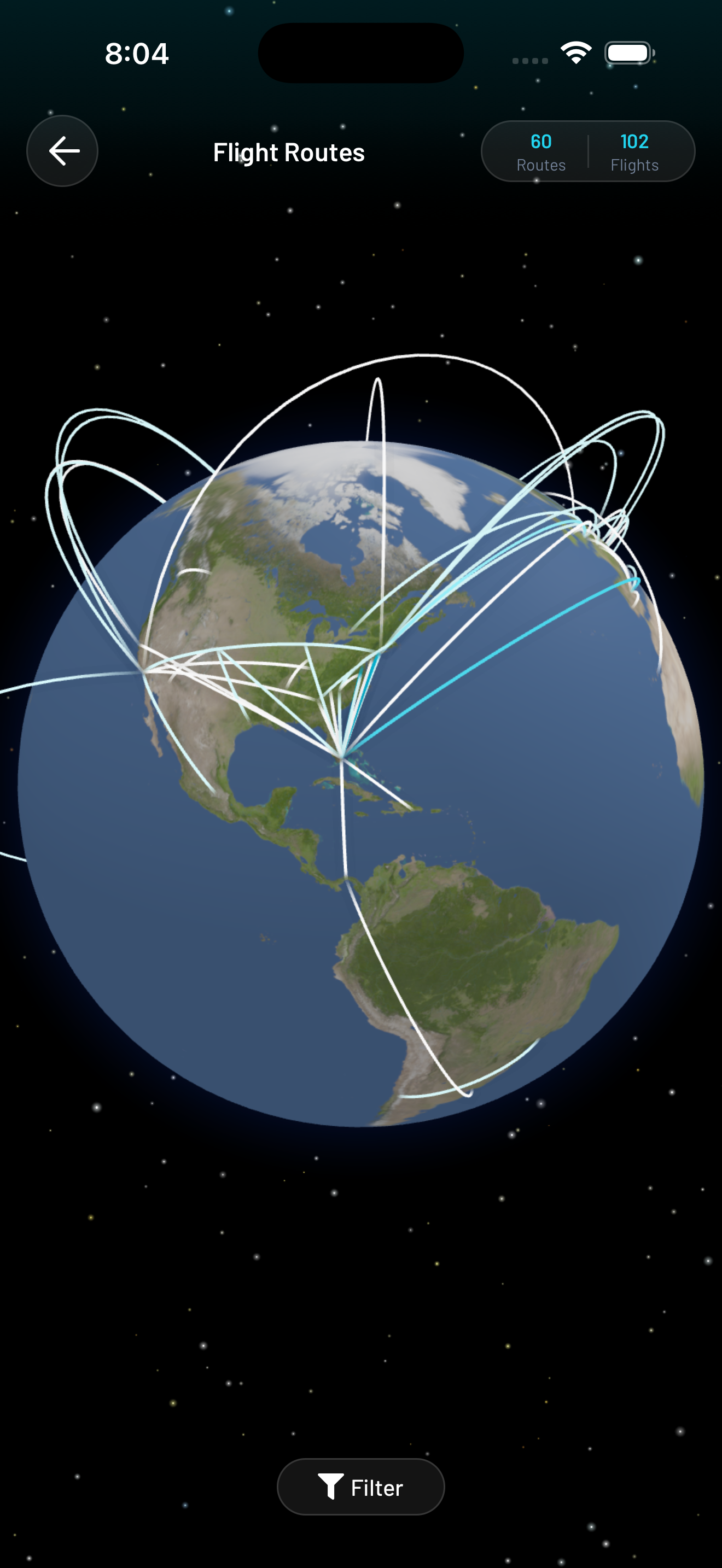 Flight routes visualization